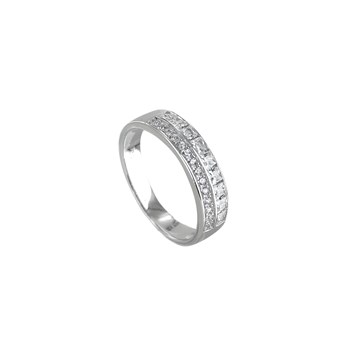 Bague argent 925 rhodié et oxyde de zirconium