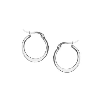 Boucles d'oreilles créoles acier argenté 2 cm