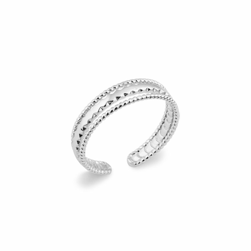 Bague Fine Ajustable Tendance Argent