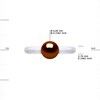 Bague Ajustable Jonc Perle d'Eau Douce Ronde 6-7 mm Chocolat Argent 925 - vue V3