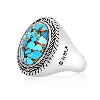 Bague Homme Argent Turquoise Bouddha