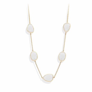 Collier Argent Doré Victoria Cristal Blanc