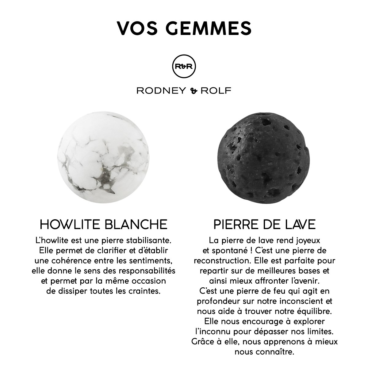 Bracelet BUDDAH Véritable Howlite Blanche Naturelle - Pierre de Lave Naturelle - Argent 925 - vue 4