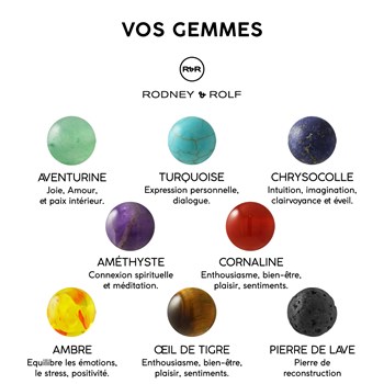 Bracelet EQUILIBRE 7 Chakras - Pierre de Lave Naturelle - Argent 925