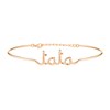 'TATA' Bracelet jonc en fil lettering rosé à message - vue V1