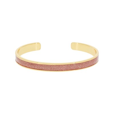 Bracelet lotus femme acier jonc pailleté