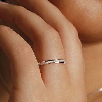 Bague ' Guillemette' Or blanc et Diamant