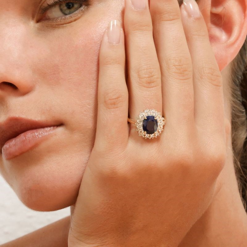 Bague 'Craquante' Or jaune et Saphir - vue 2
