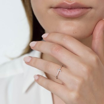 Bague ' Colombe' Or blanc et Diamant