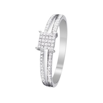 Bague ' Clémence' Or blanc et Diamant