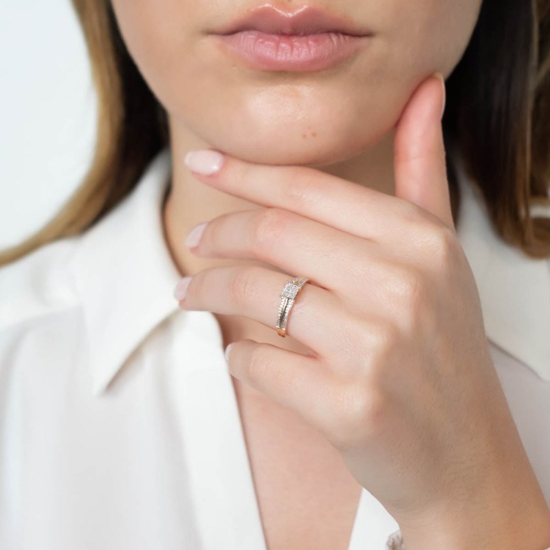 Bague ' Clémence' Or jaune et Diamant - vue 3