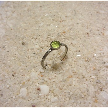 Bague Axé Péridot, Argent 925 et Pierres Naturelles