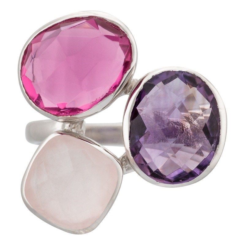 Bague argentée 'Cassie Quartz' - vue 3