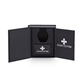 Montre Louis Cottier STORYMATIC Automatique 43 mm Bleu boitier argenté - bracelet noir - HB34330C4BC1