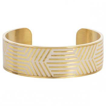 Armband in 316L staal en lak - briljant geel