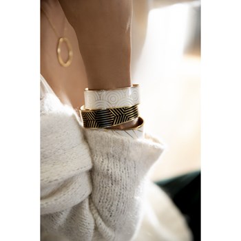 Armband in 316L staal en lak - briljant geel