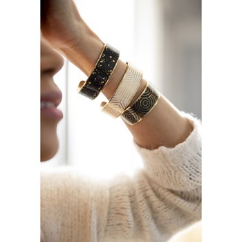 Armband in 316L staal en lak - briljant geel