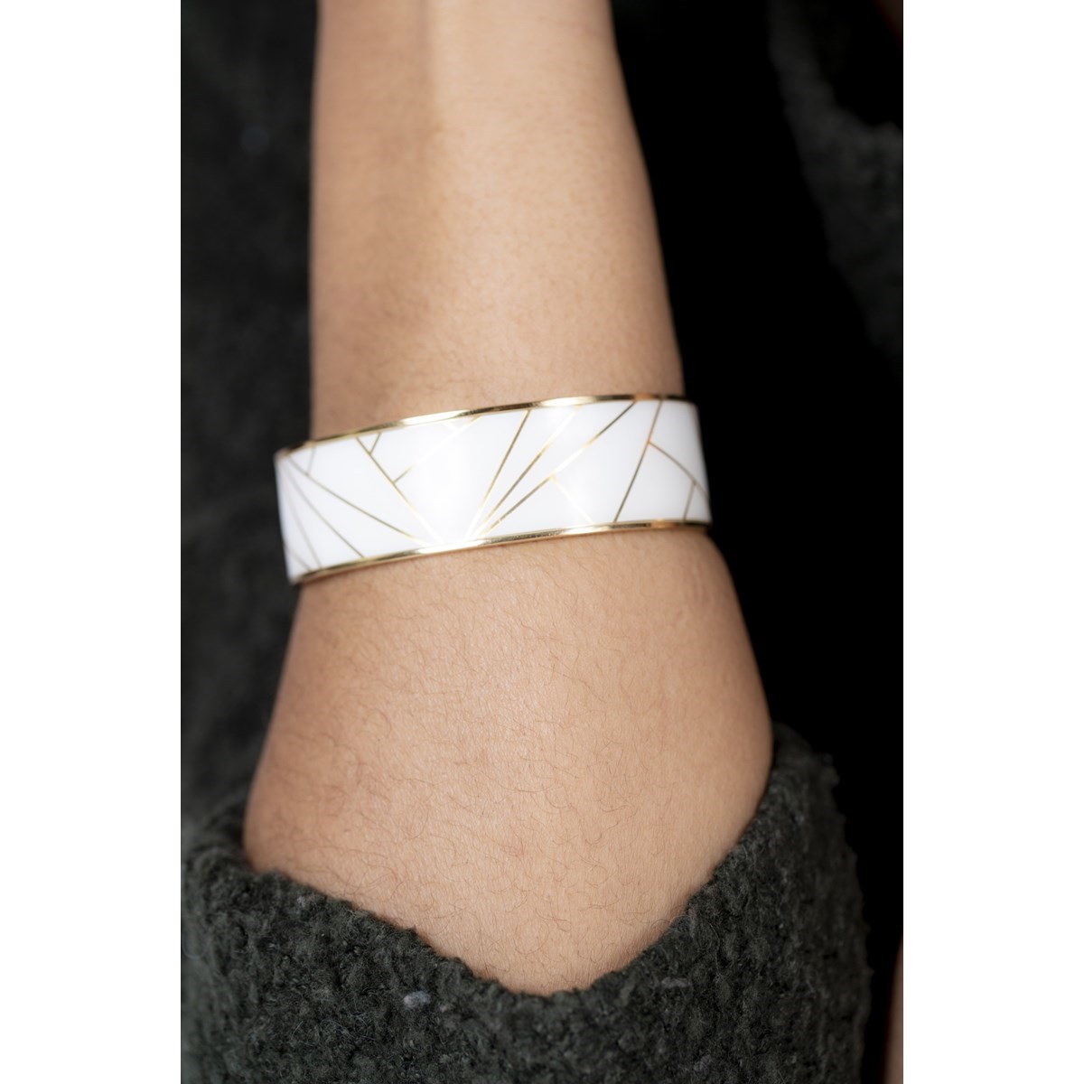 Bracelet en Acier 316L et laque - jaune brillant - vue 2