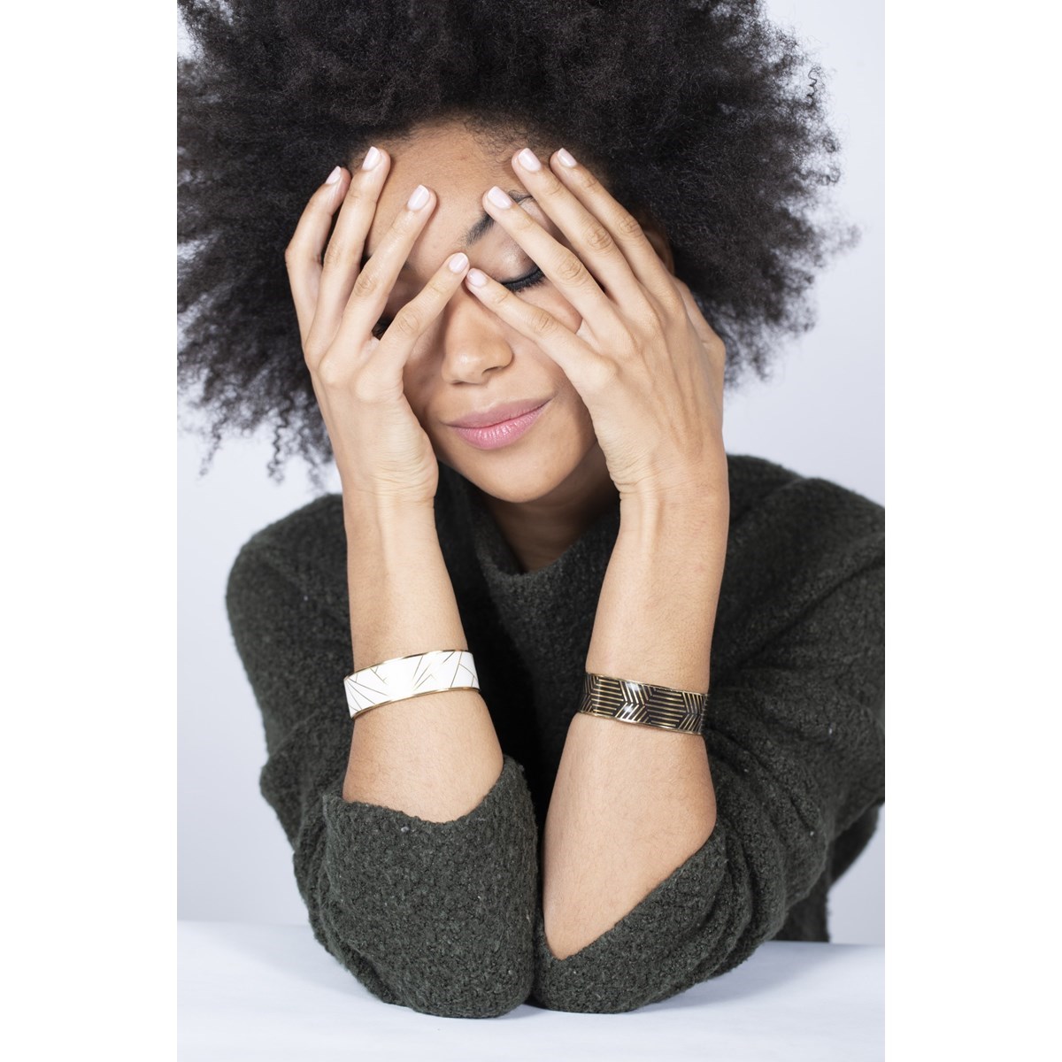 Bracelet en Acier 316L et laque - jaune brillant - vue 3