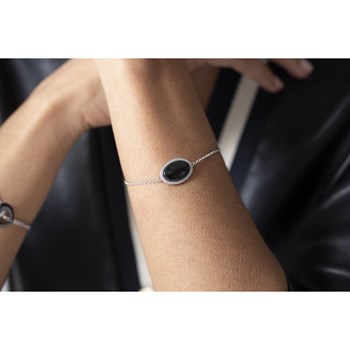 Bracelet en Argent 925 millièmes et oxyde de zirconium - blanc brillant