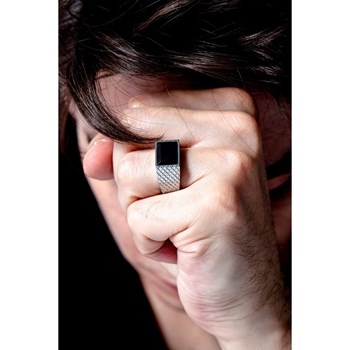 Bague en Acier 316L - blanc brillant