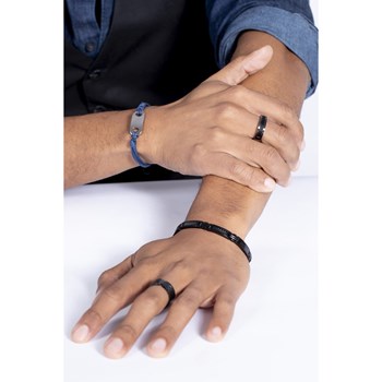 Bracelet en Acier 316L et carbone - noir brillant