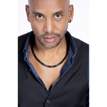 Collier en Acier 316L et carbone - noir brillant