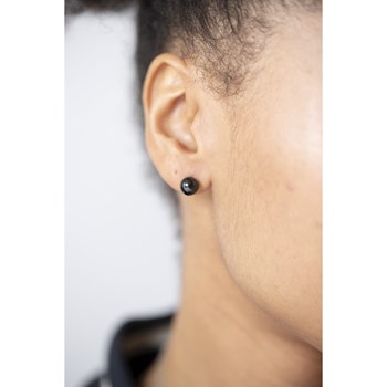 Boucles d'oreilles clous en Argent 925 millièmes et céramique - blanc brillant