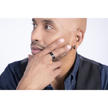 Bague en Acier 316L - noir brillant