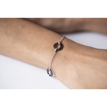 Bracelet souple multi-motifs en Argent 925 millièmes et céramique - blanc brillant