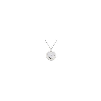 Collier mono-motif en Acier 316L et céramique - blanc brillant