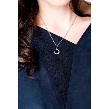 Collier mono-motif en Acier 316L et céramique - blanc brillant