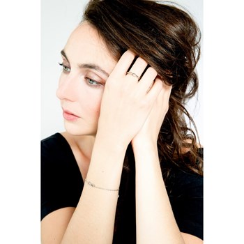 Bracelet souple mono-motif en Acier 316L - blanc brillant