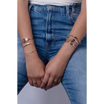 Flexibele armband met één patroon in 316L staal - glanzend roze
