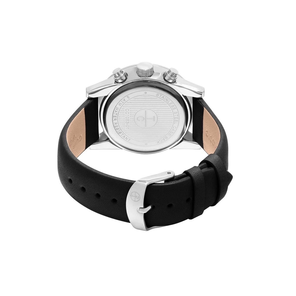 Montre chronographe squelette avec date bracelet cuir collection horlogère française OCTAVE - vue 3