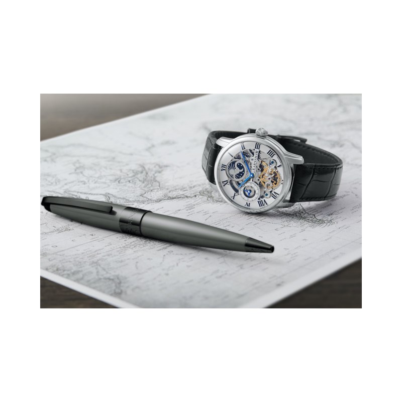 Montre homme automatique squelette Earnshaw - Bracelet cuir - Multifonctions - Longitude - vue 2
