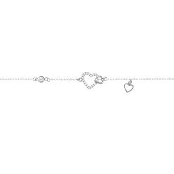 Bracelet coeur argent 925 et oxydes de zirconium