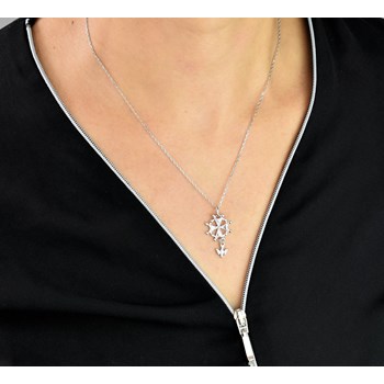 Collier croix Huguenote croix protestante Argent 925 Rhodié