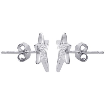 Boucles d'oreilles étoile oxyde de zirconium Argent 925 Rhodié
