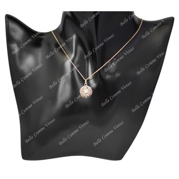 Necklace medal sun zirconium oxide GOLD plated 750 3 microns