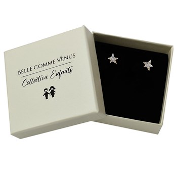 Boucles d'oreilles étoile oxyde de zirconium Plaqué OR 750 3 microns 2 tons