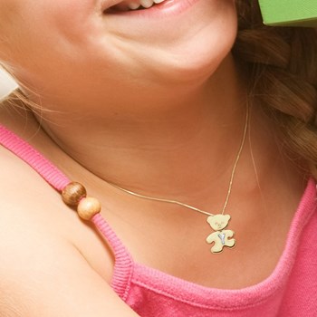 Pendentif OURSON plaqué Or Jaune - Lettre Y Argent