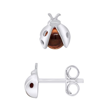Boucles d'Oreilles COCCINELLE GARNET - Argent