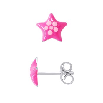 Boucles d'Oreilles ÉTOILE DE MER ROSE - Argent 925
