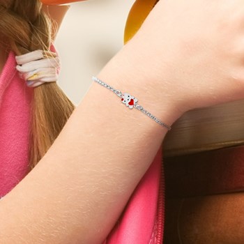 Bracelet OURSON COEUR ROUGE - Argent 925