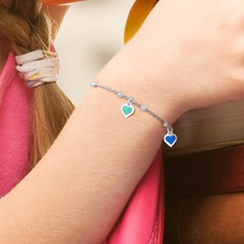 Bracelet COEURS BLEU - Argent 925