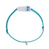 Bracelet GOURMETTE SOURIS - Nylon bleu - Argent 925 - vue V1