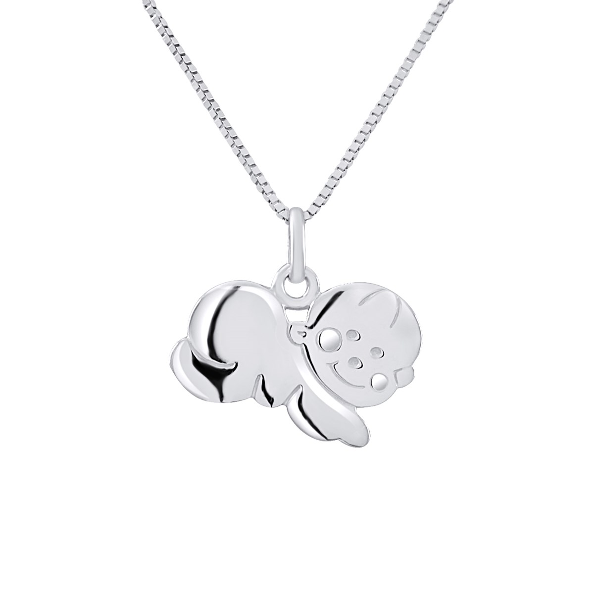 Pendentif BÉBÉ ANGE - Or Blanc