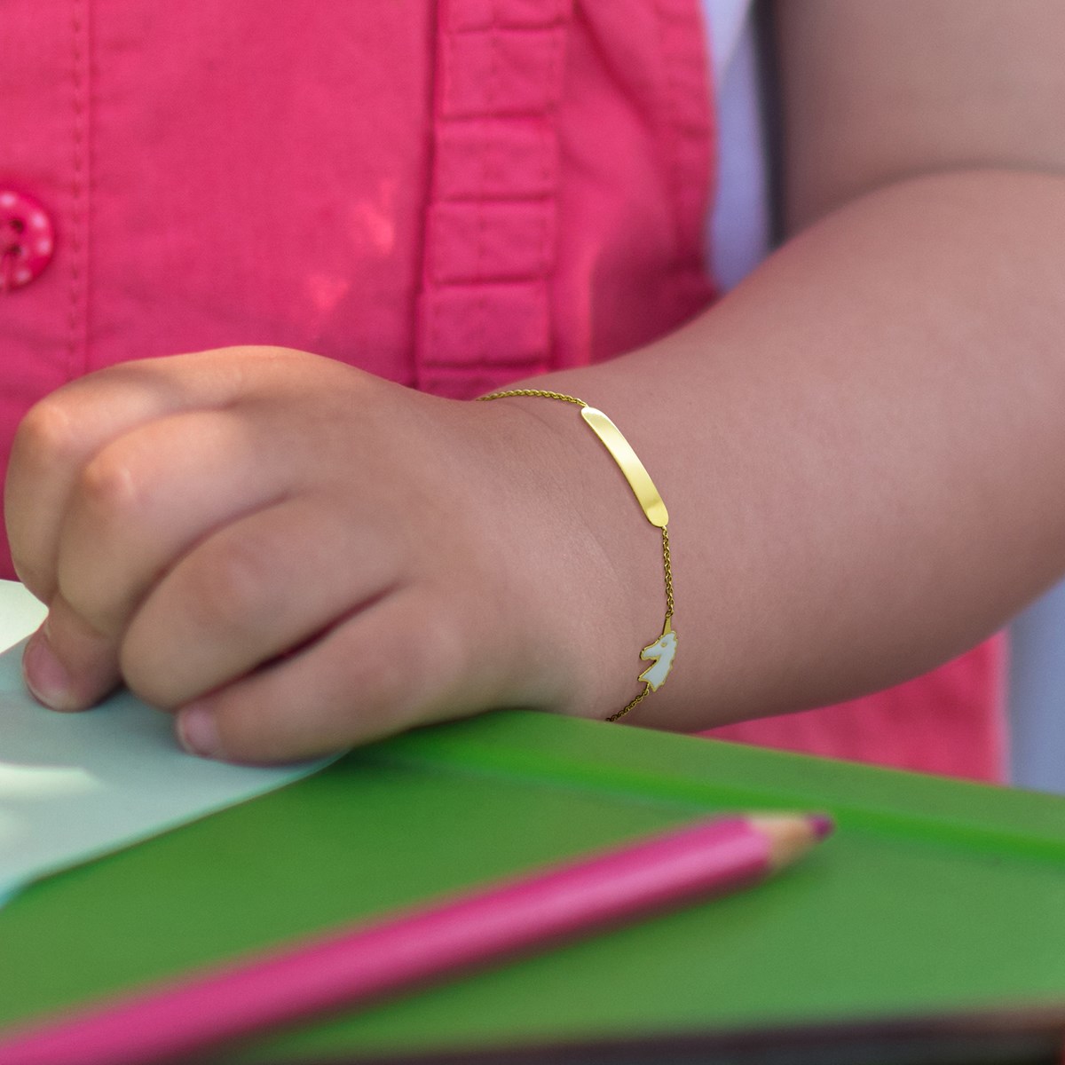 Bracelet GOURMETTE & LICORNE - Or Jaune - vue 2