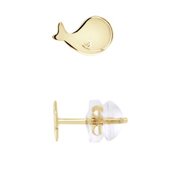 Boucles d'Oreilles BALEINE - Or Jaune